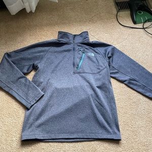 The North Face Mens Blue Long Sleeve Quarter Zip Mock Neck Pullover Top Size M